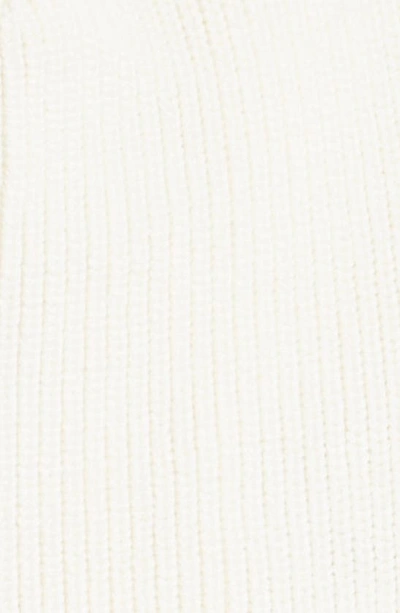 Shop Moncler Kids' Cotton Rib Logo Beanie In White