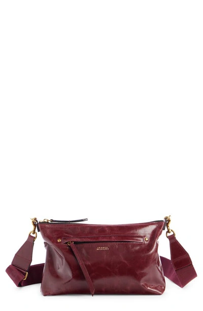 Shop Isabel Marant Nessah Wardy Leather Crossbody Bag In Dark Red