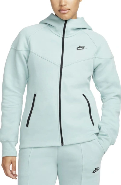 Shop Nike Sportswear Tech Fleece Windrunner Zip Hoodie In Mineral/ Black