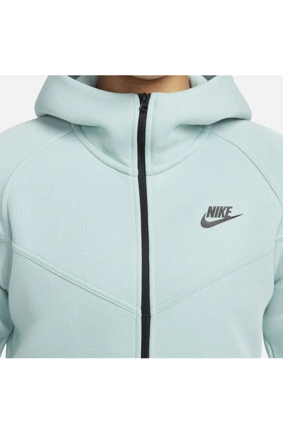 Shop Nike Sportswear Tech Fleece Windrunner Zip Hoodie In Mineral/ Black
