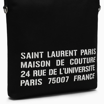 Shop Saint Laurent North/south Tote Bag In Black Canvas Men