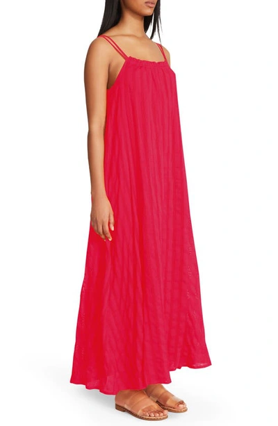 Shop Bb Dakota By Steve Madden Flowget About It Stripe Cotton Midi Dress In Bright Rose