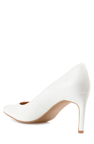 Journee Collection Womens Monalee Square Toe Mid Heel Pumps In White