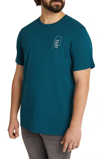 Shop Johnny Bigg Urban Adventure Graphic T-shirt In Teal