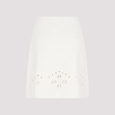 Shop Chloé Chloè Mini Wool Skirt In White