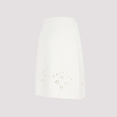 Shop Chloé Chloè Mini Wool Skirt In White