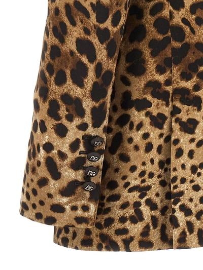 Shop Dolce & Gabbana Animal Print Single-breasted Blazer In Multicolor
