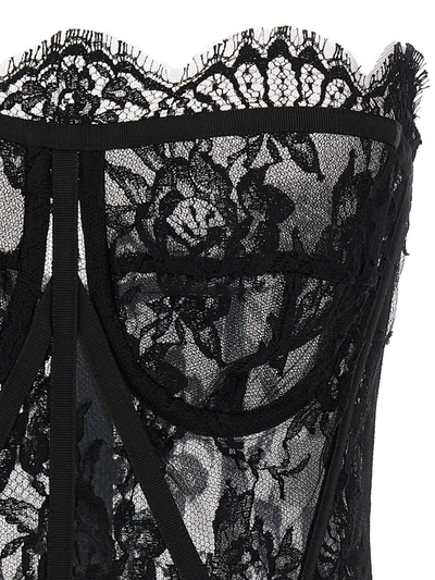 Shop Dolce & Gabbana Lace Bustier Top In Black