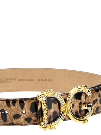Shop Dolce & Gabbana Logo Animalier Belt In Multicolor