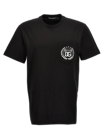 Shop Dolce & Gabbana Logo Embroidery T-shirt In Black