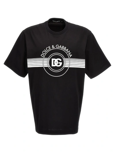 Shop Dolce & Gabbana Logo Print T-shirt In White/black