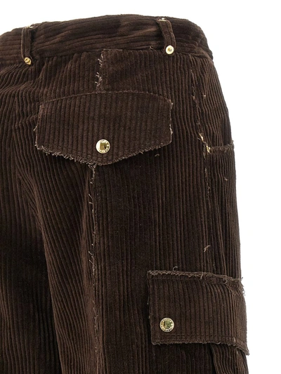 Shop Dolce & Gabbana Ribbed Cargo Pants In Brown