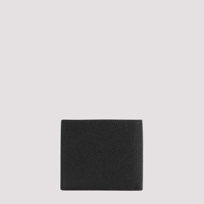 Shop Giorgio Armani Bi-fold Leather Wallet Smallleathergoods In Black