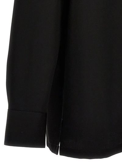 Shop Jil Sander Wool Gabardine Overshirt In Black