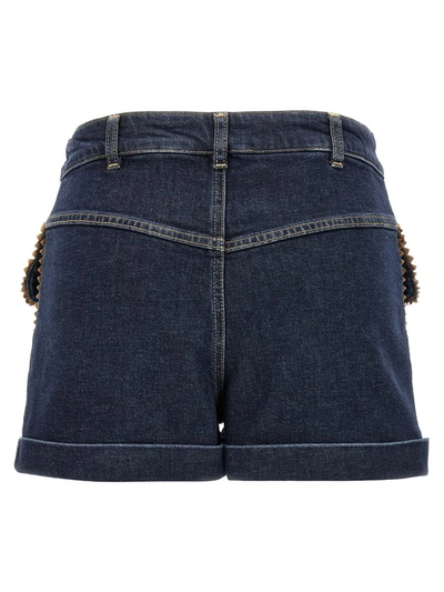 Shop Moschino Passementer Shorts In Blue