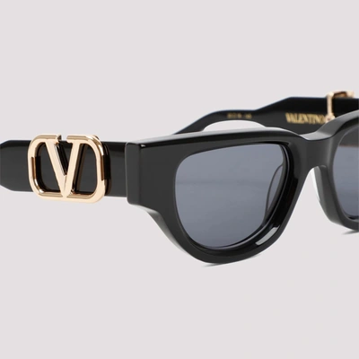 Shop Valentino V-due Sunglasses In Black