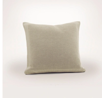Shop Boll & Branch Organic Ribbed Knit Pillow Cover (20x20) In Heathered Oatmeal [hidden]