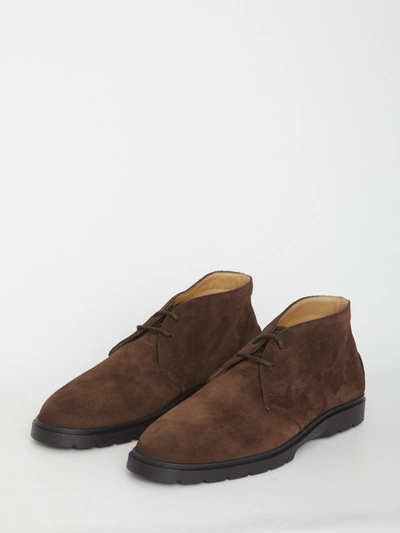 Shop Tod's Desert Boots In Suede In Brown