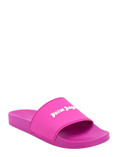 Palm Angels Logo-print Flat Slides In Pink