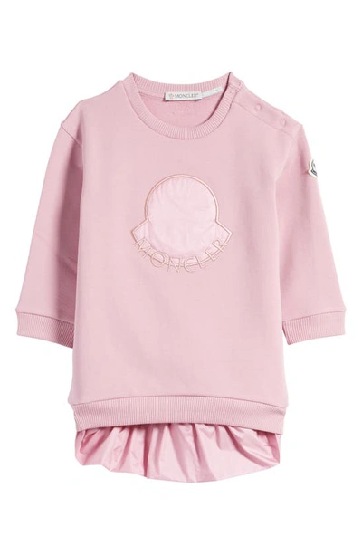 Shop Moncler Kids' Sweatshirt Dress In Pink