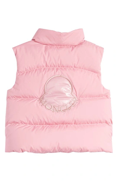 Moncler Girls Pink Down Padded Puffer Gilet In Pink