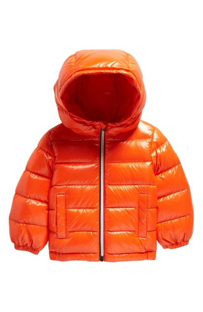 Shop Moncler Kids' New Aubert Hooded Down Jacket In Orange