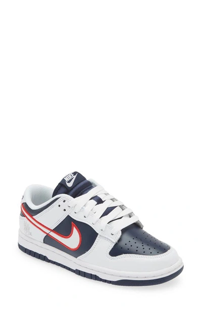 Shop Nike Dunk Low Premium Sneaker In White/ Red/ Obsidian/ Grey