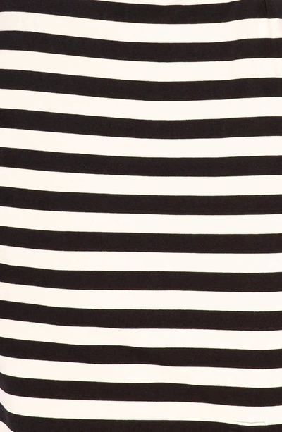 Shop Buxom Couture Stripe Cold Shoulder T-shirt Dress In Black Stripe