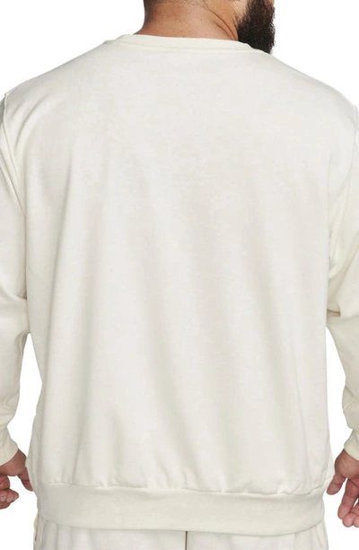 Shop Nike Dri-fit Standard Issue Crewneck Sweatshirt In Phantom/ Heather/ Pale Ivory