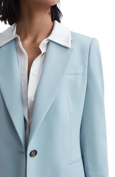 Shop Reiss Clara One-button Wool Blend Jacket In Blue