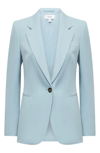 Shop Reiss Clara One-button Wool Blend Jacket In Blue