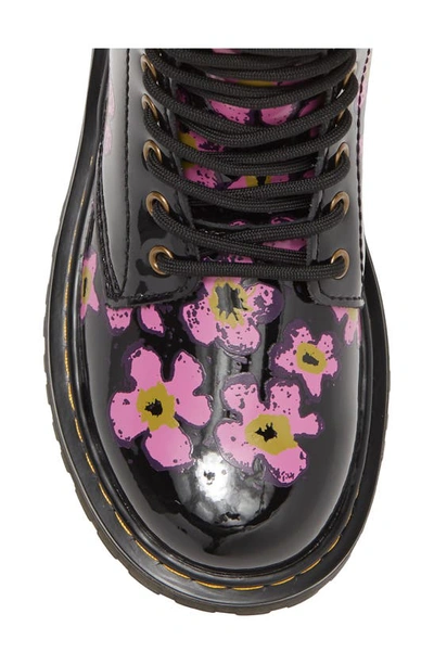 Shop Dr. Martens' Kids' 1460 Floral Lace-up Boot In Black Patent Lamper