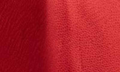 Shop Saloni Adele Mock Neck Silk Dress In Garnet Red