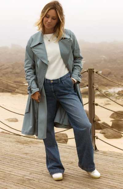 Cache Coeur Kelly Wide Leg Maternity Jeans In Mid Blue