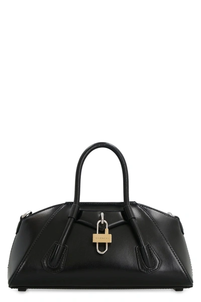 Shop Givenchy Antigona Leather Mini Handbag In Black