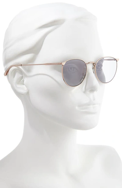 Shop Salt Brower 51mm Polarized Round Sunglasses In Havana/ Rose Gold/ Grey