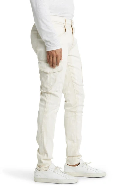 Shop Monfrere Preston Slim Fit Cargo Jeans In Vintage Coated Blanc
