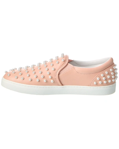 Shop Stuart Weitzman Goldie Leather Slip-on Sneaker In Pink