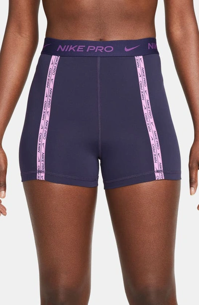 Shop Nike Dri-fit High Waist 3-inch Shorts In Purple Ink/ Purple Cosmos