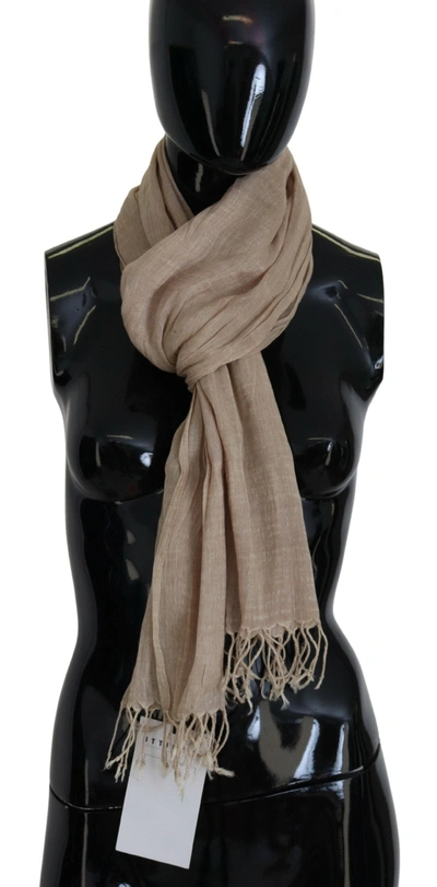 Shop Costume National Chic Beige Fringed Scarf For Women's Women