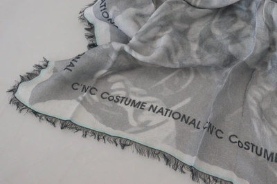 Shop Costume National Chic Designer Grey Scarf With Women's Fringes In Gray