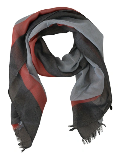 Costume National Multicolor Cotton Shawl Wrap Scarf In Multicolor