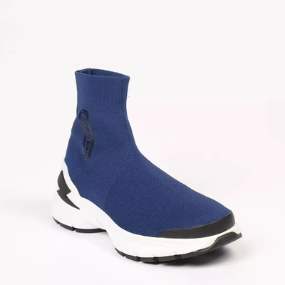 Shop Neil Barrett Textile Lining Men's Sneaker In Blue