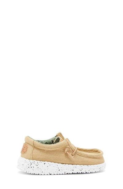 Hey Dude Kids' Wally Moc Toe Sneaker In Walnut