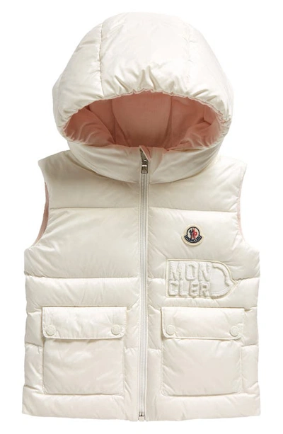 Shop Moncler Kids' Amy Hooded Down Vest In White