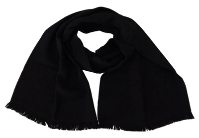 Shop Gianfranco Ferre Gf Ferre Elegant Wool Scarf With Women's Fringes In Black