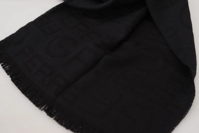Shop Gianfranco Ferre Gf Ferre Elegant Wool Scarf With Women's Fringes In Black