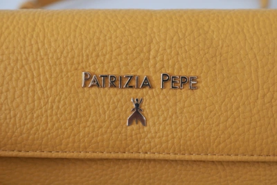 Shop Patrizia Pepe Chic Yellow Leather Shoulder Women's Bag