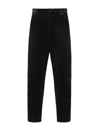 Shop Prada Corduroy Trousers In Black