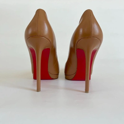 Pre-owned Christian Louboutin Tan Leather Pointed Toe Pumps,